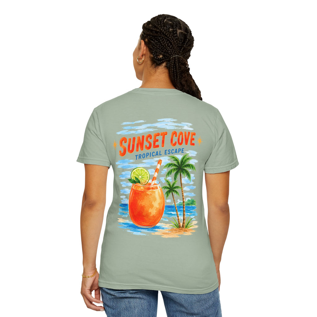Sunset Cove tropical cocktail graphic t-shirt - product photo 18