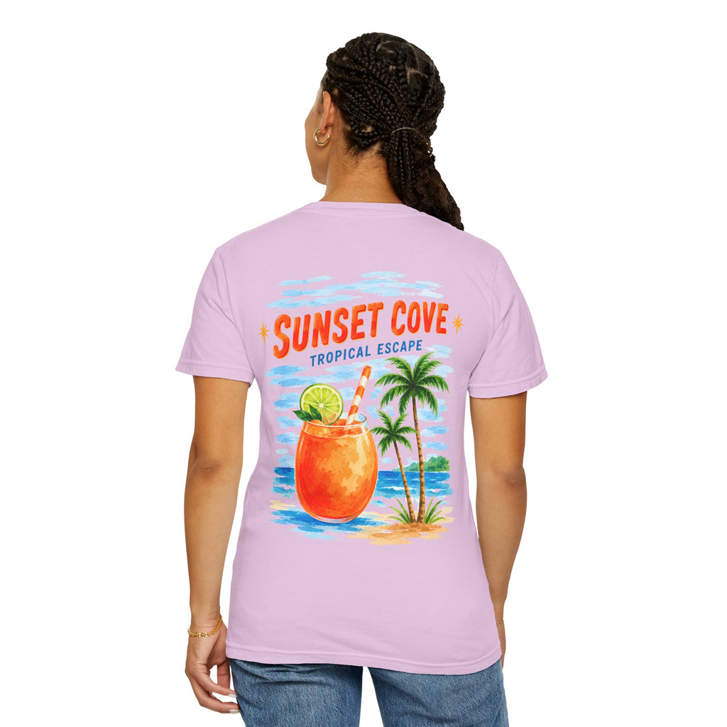 Sunset Cove tropical cocktail graphic t-shirt - product photo 25