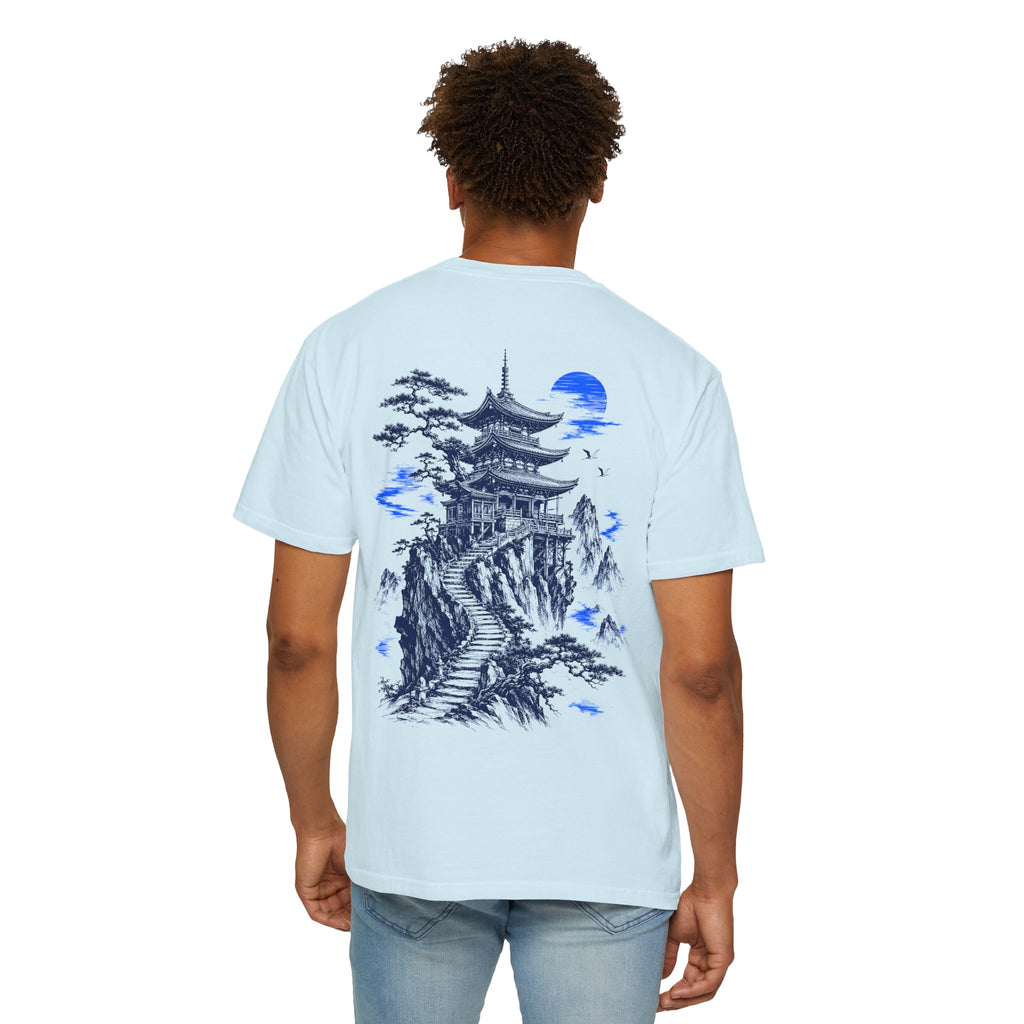 Japanese Pagoda Graphic T-Shirt – Blue Mountain Back Print