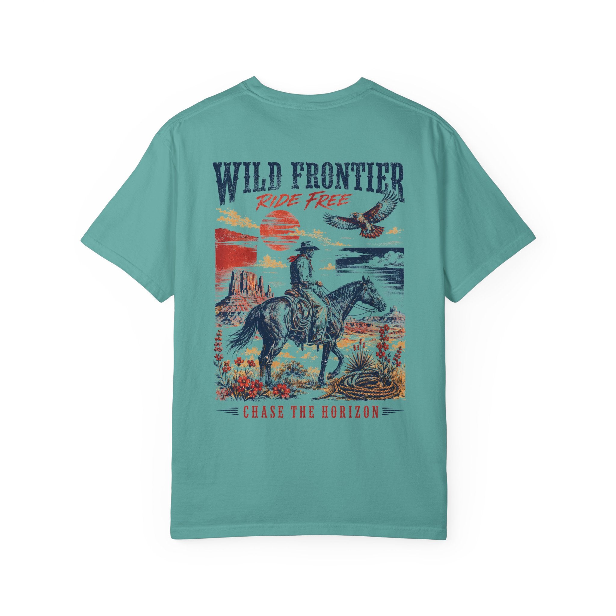 Wild Frontier Cowboy Graphic T-Shirt – Vintage Western Oversized Tee