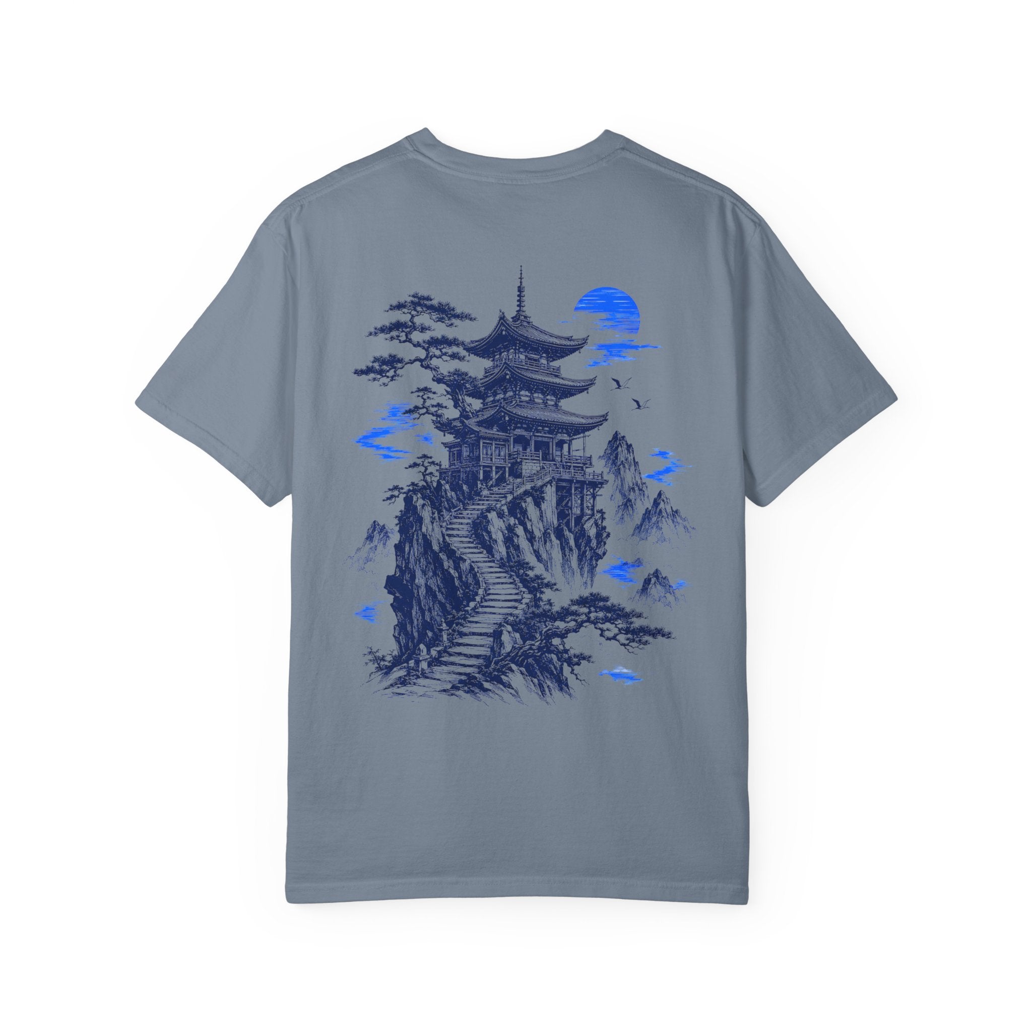 Japanese Pagoda Graphic T-Shirt – Blue Mountain Back Print
