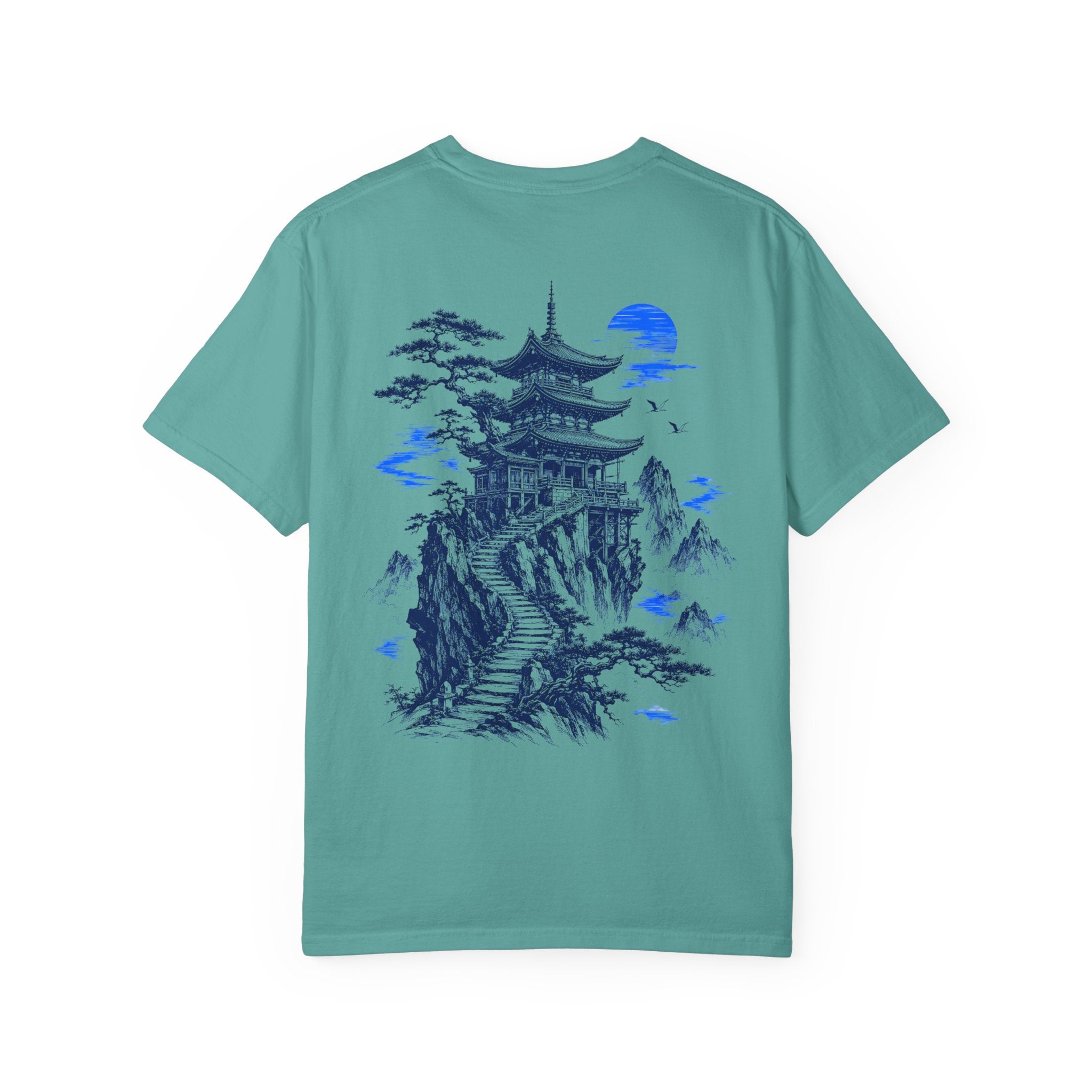 Japanese Pagoda Graphic T-Shirt – Blue Mountain Back Print
