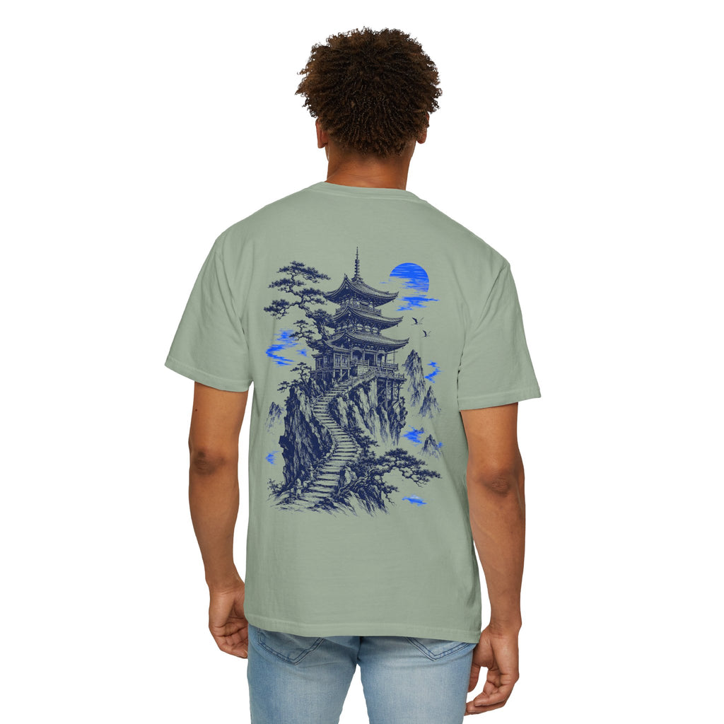 Japanese Pagoda Graphic T-Shirt – Blue Mountain Back Print