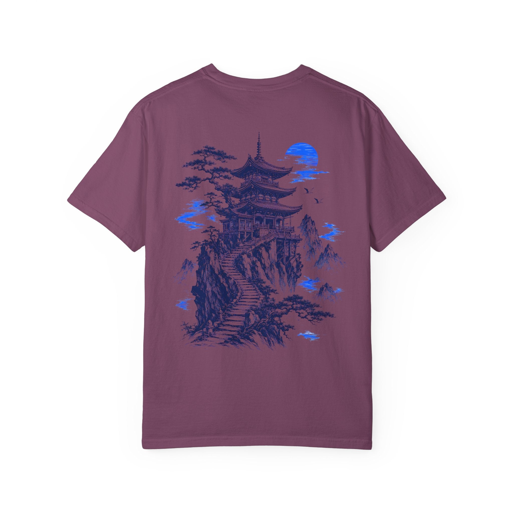 Japanese Pagoda Graphic T-Shirt – Blue Mountain Back Print