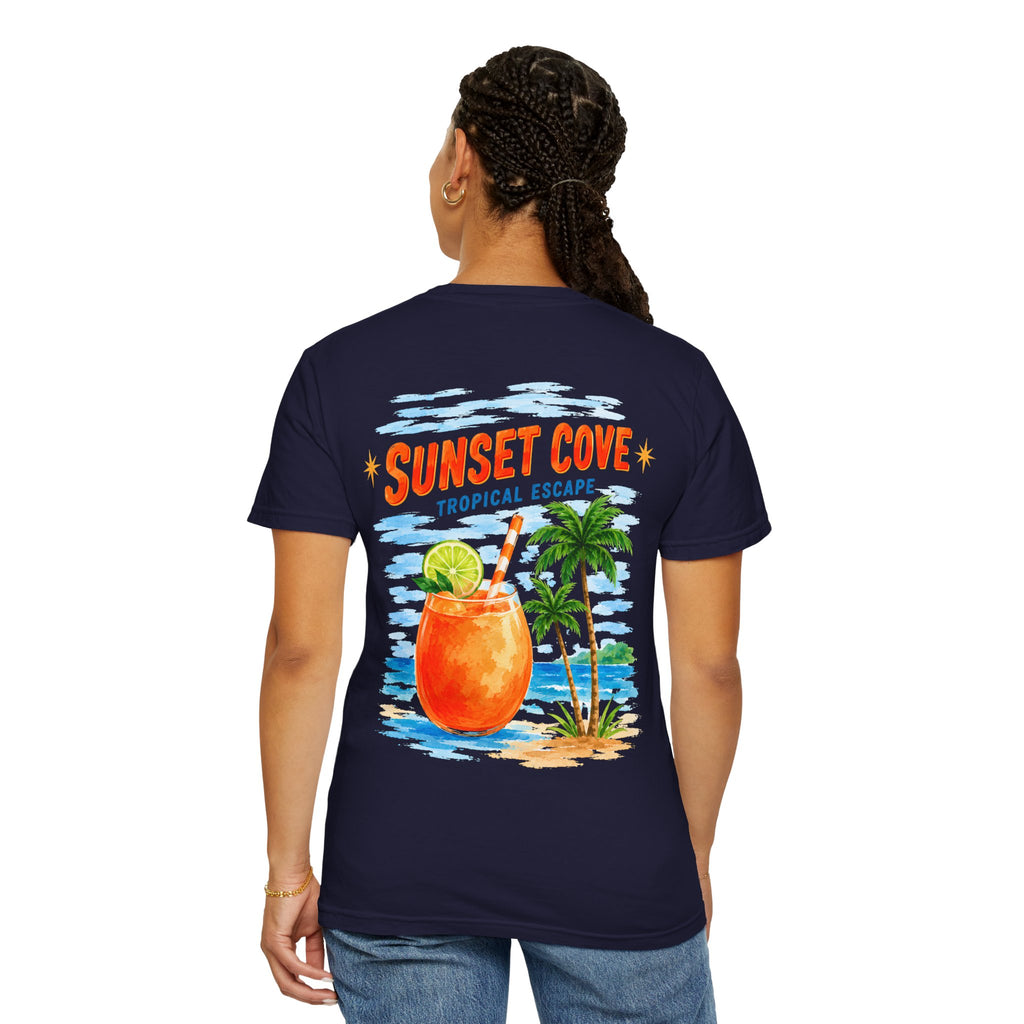 Sunset Cove tropical cocktail graphic t-shirt - product photo 23