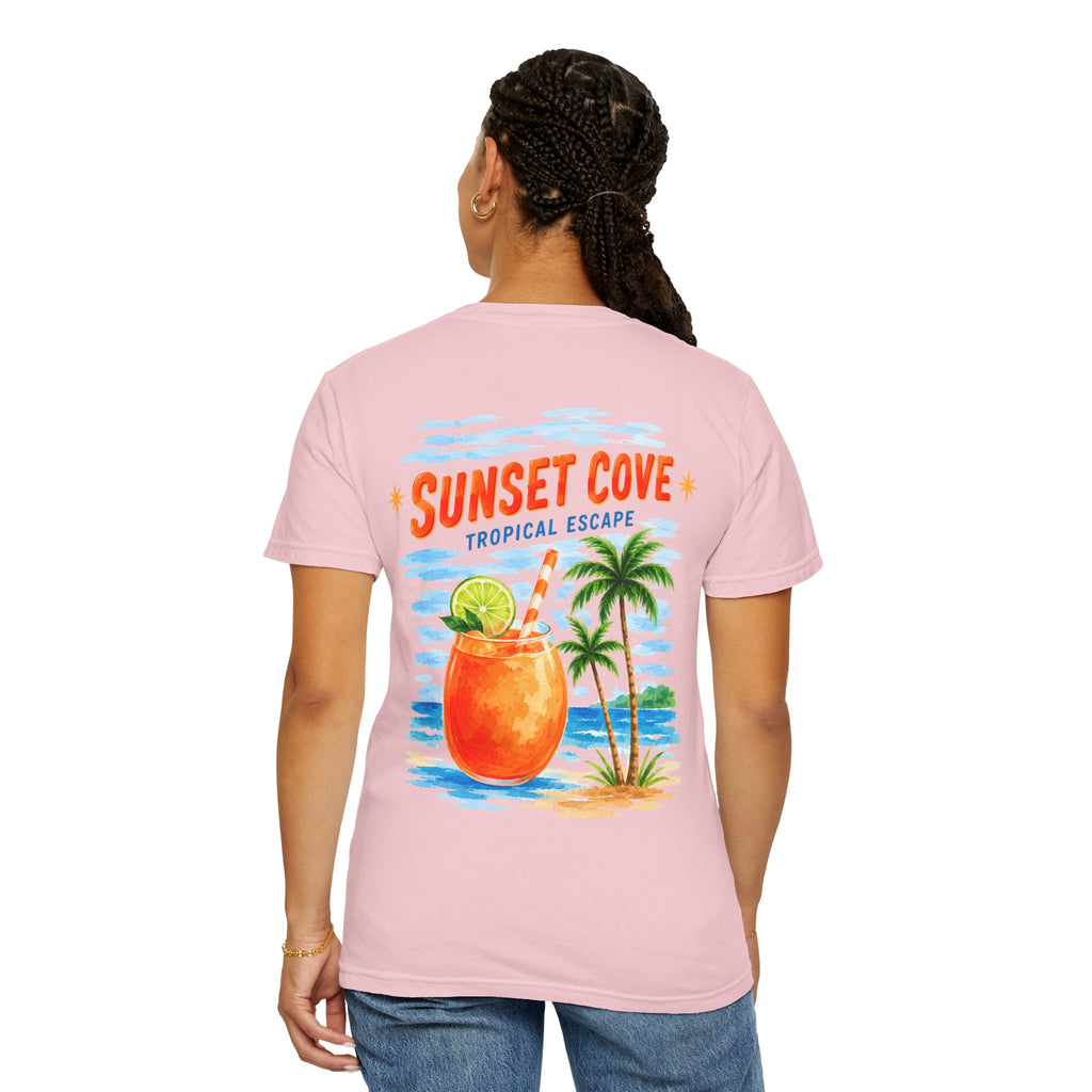 Sunset Cove tropical cocktail graphic t-shirt - product photo 26