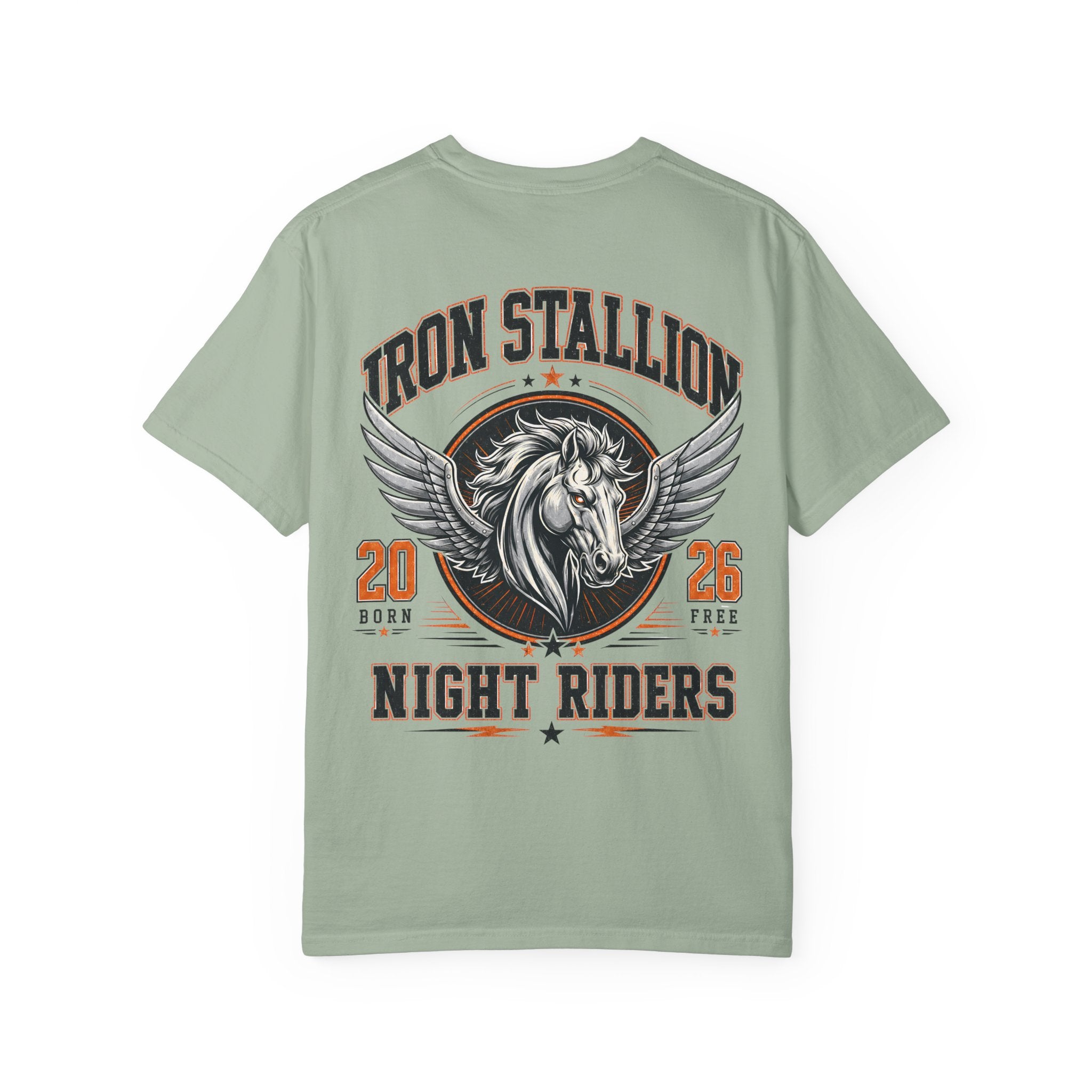 Iron Stallion winged horse graphic t-shirt - color option
