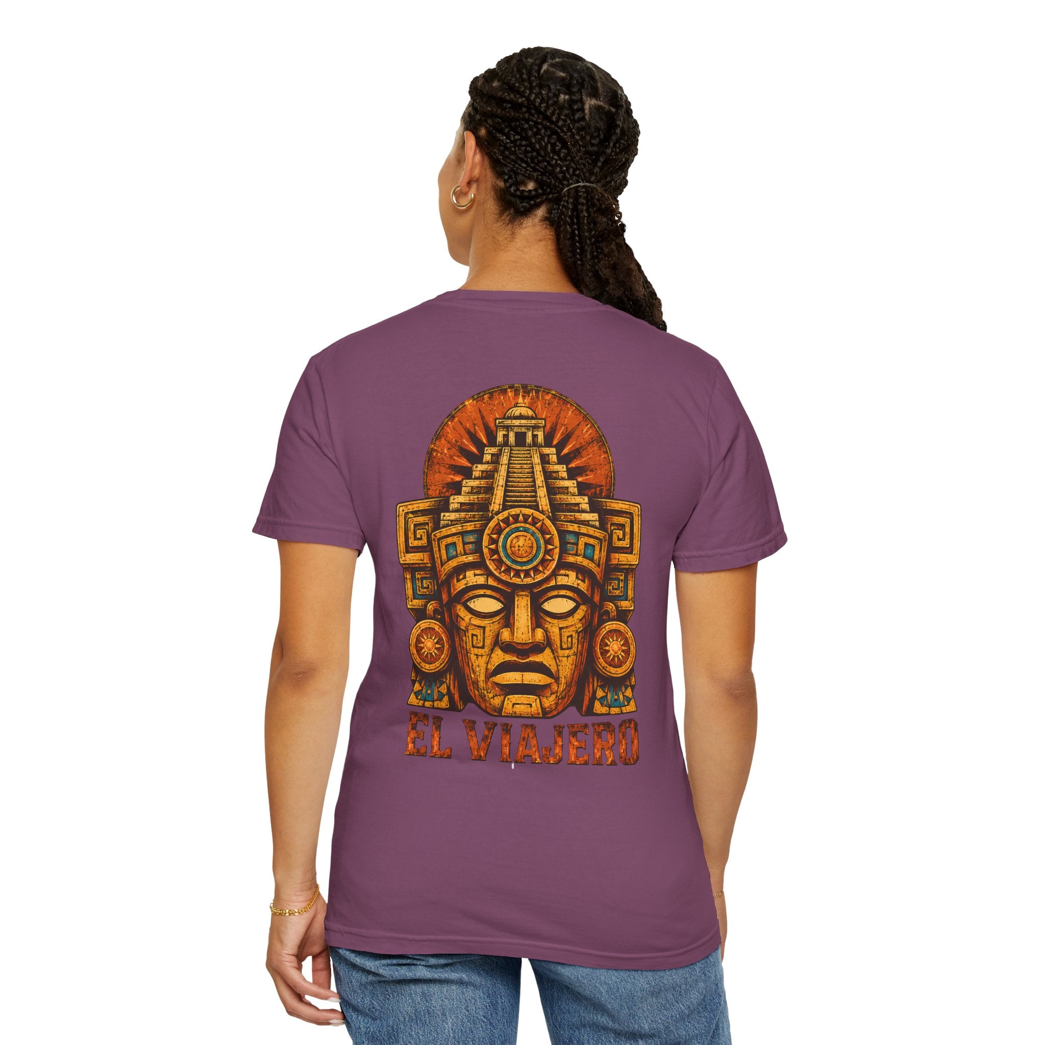 El Viajero Mesoamerican temple mask graphic t-shirt - product photo 4