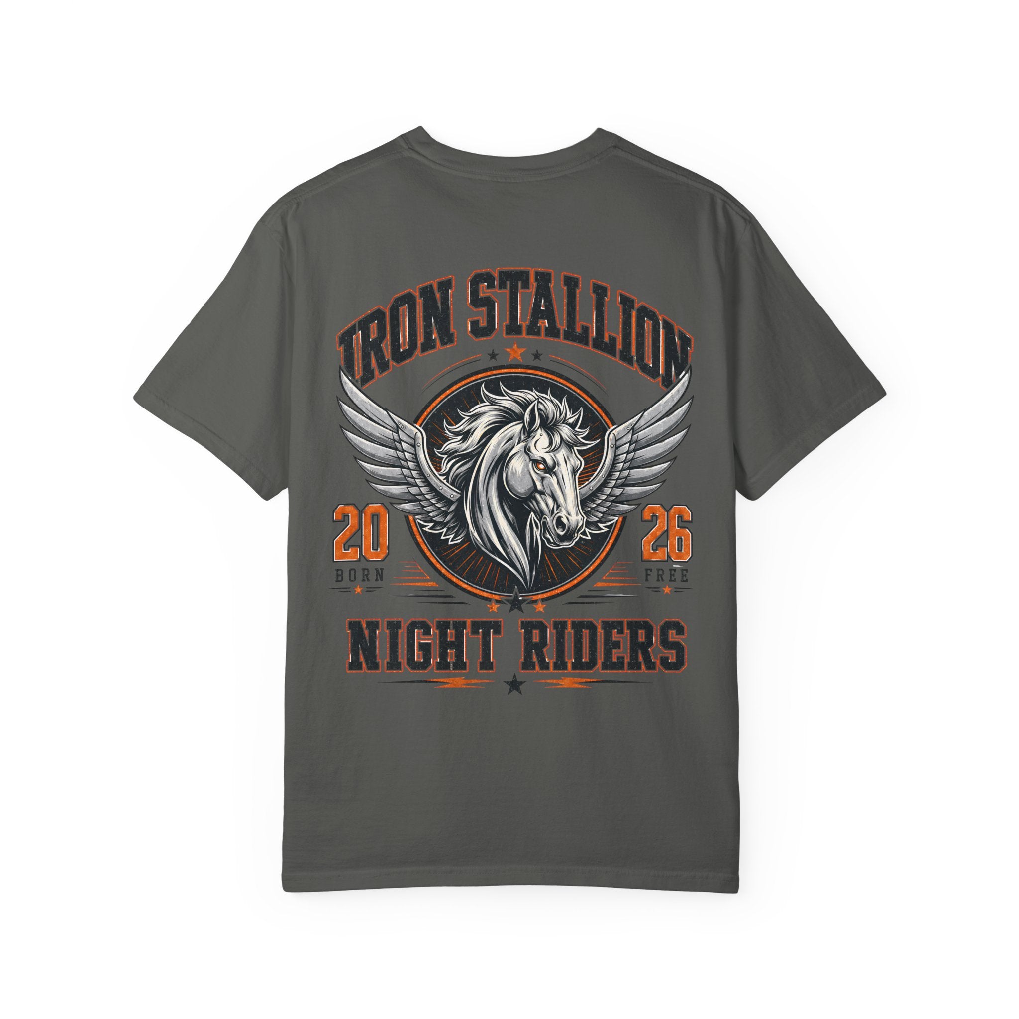 Iron Stallion winged horse graphic t-shirt - color option