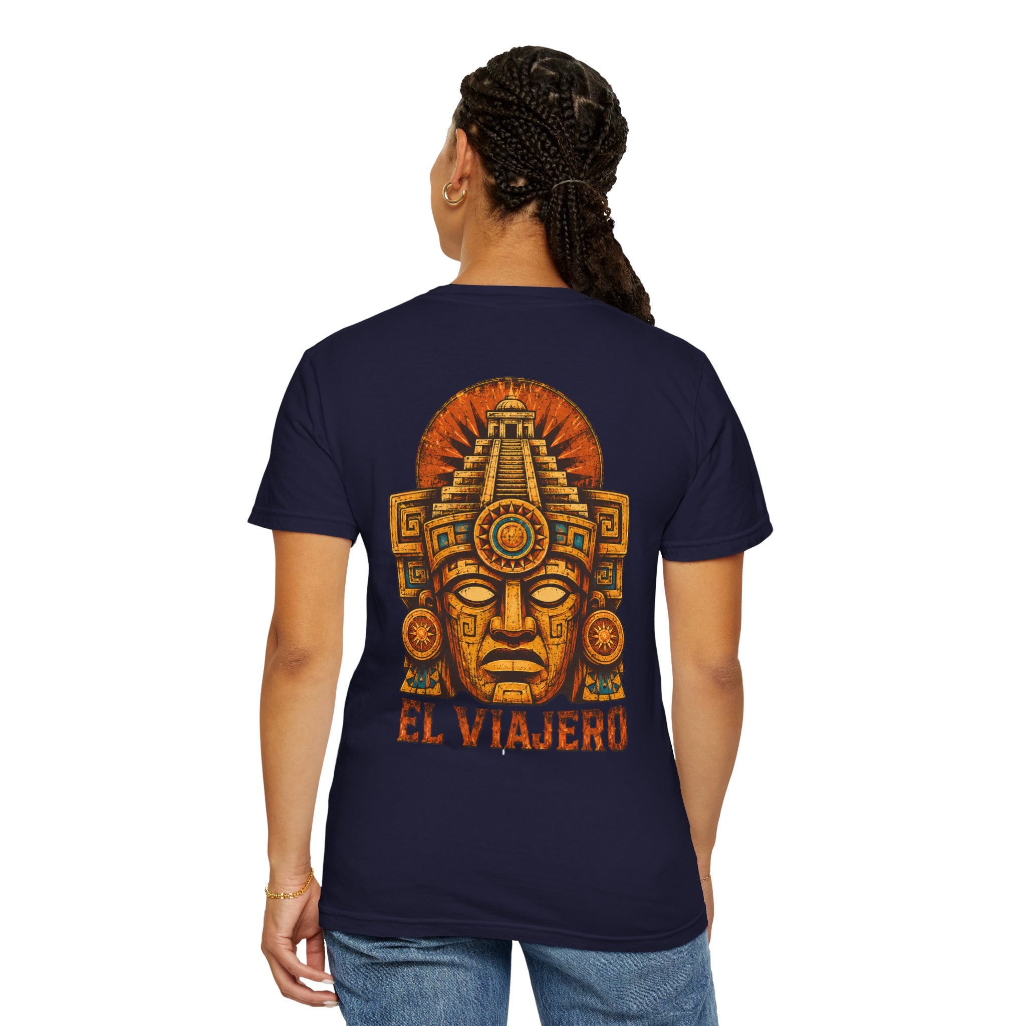 El Viajero Mesoamerican temple mask graphic t-shirt - product photo 7