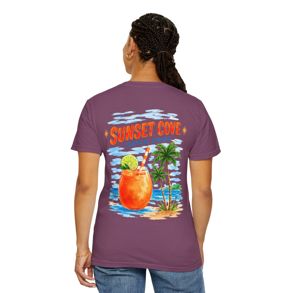 Sunset Cove tropical cocktail graphic t-shirt - product photo 27