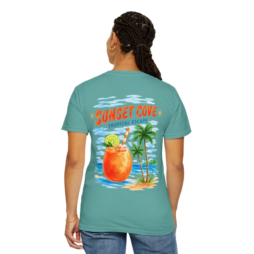 Sunset Cove tropical cocktail graphic t-shirt - product photo 20