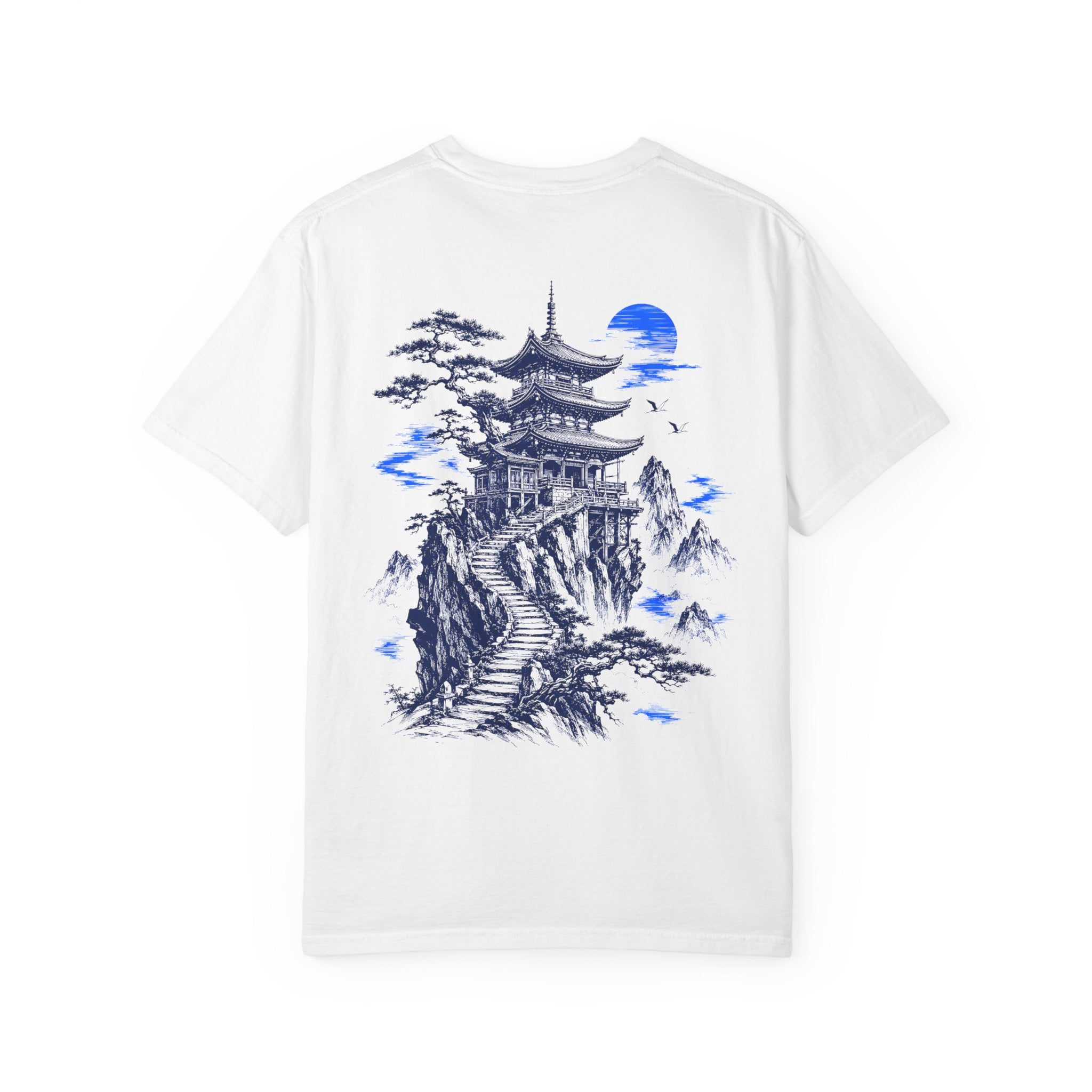 Japanese Pagoda Graphic T-Shirt – Blue Mountain Back Print