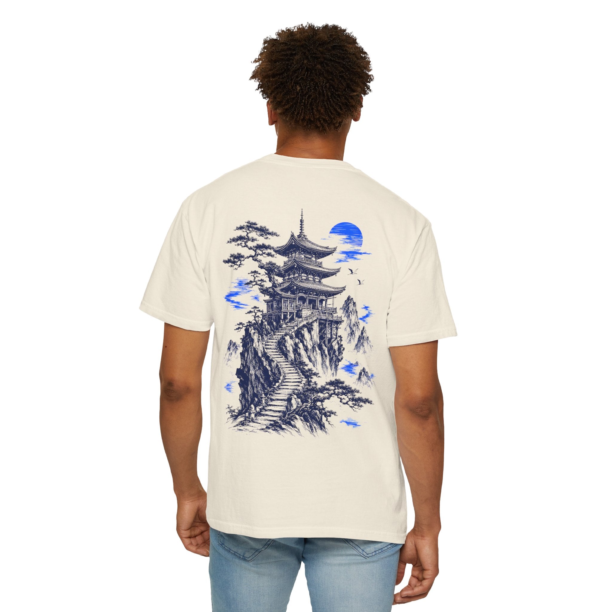 Japanese Pagoda Graphic T-Shirt – Blue Mountain Back Print