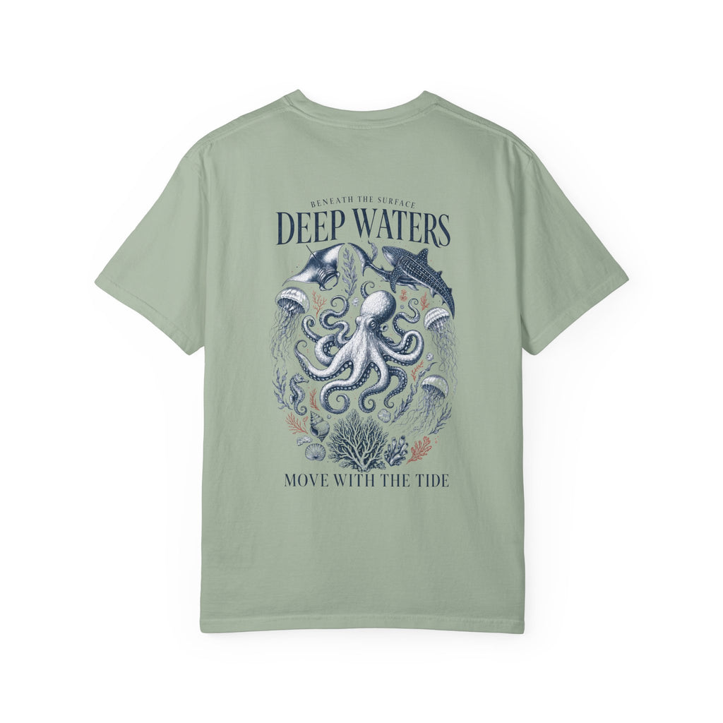 Deep Waters octopus ocean graphic t-shirt, additional product view 1