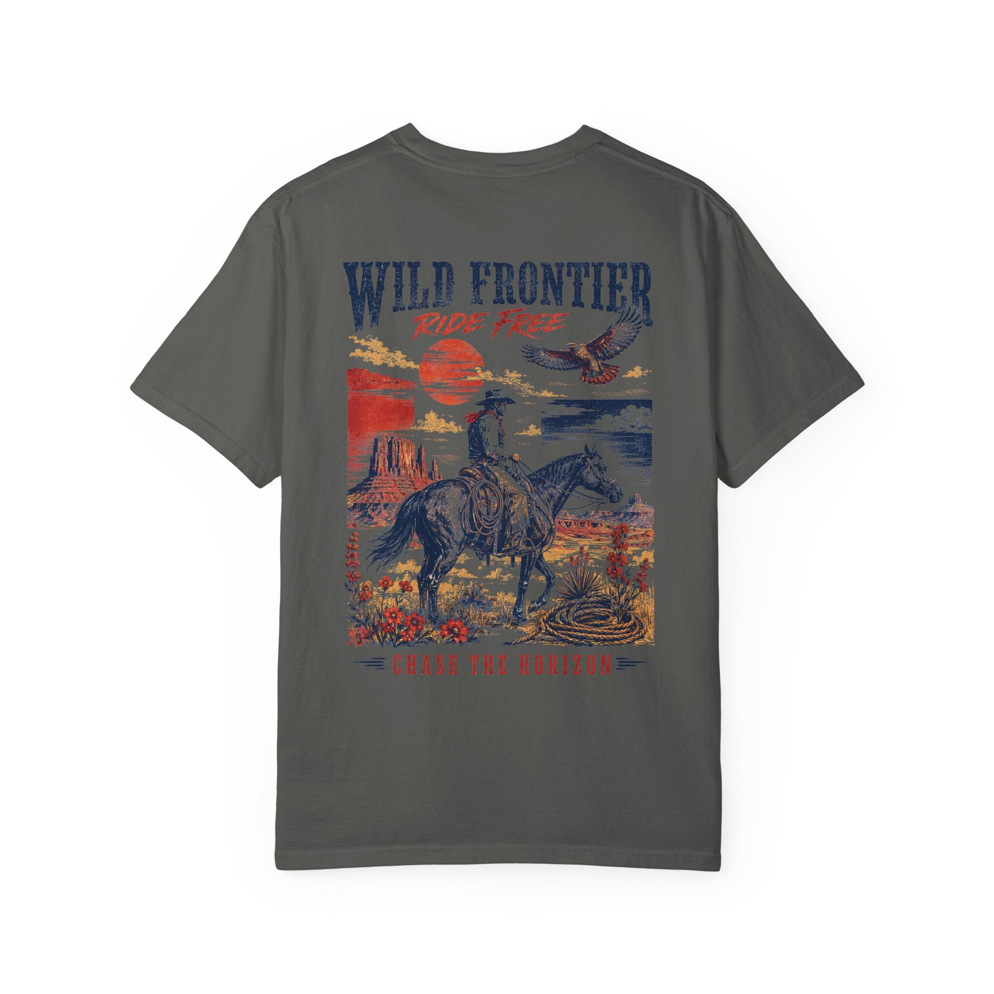 Wild Frontier Cowboy Graphic T-Shirt – Vintage Western Oversized Tee