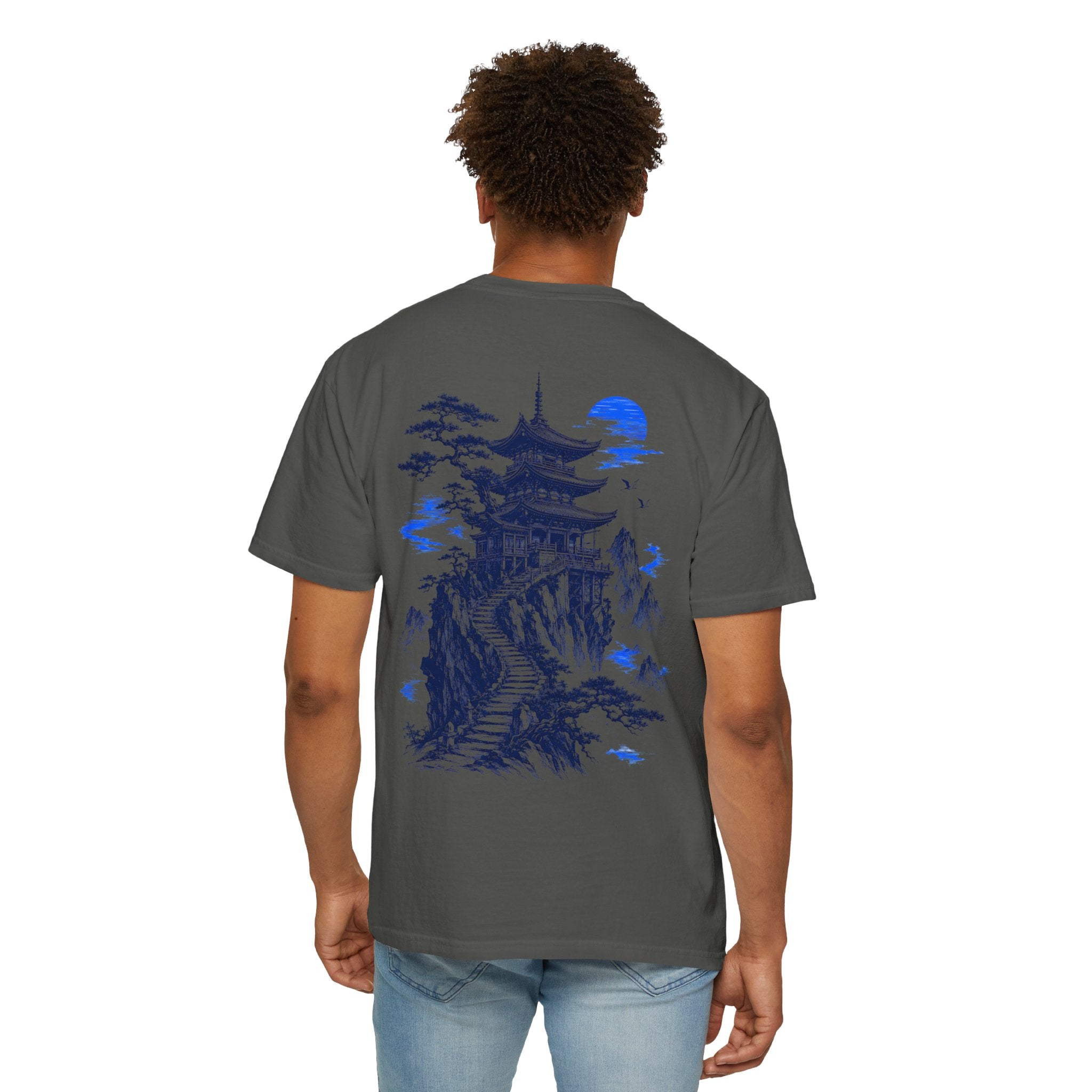 Japanese Pagoda Graphic T-Shirt – Blue Mountain Back Print