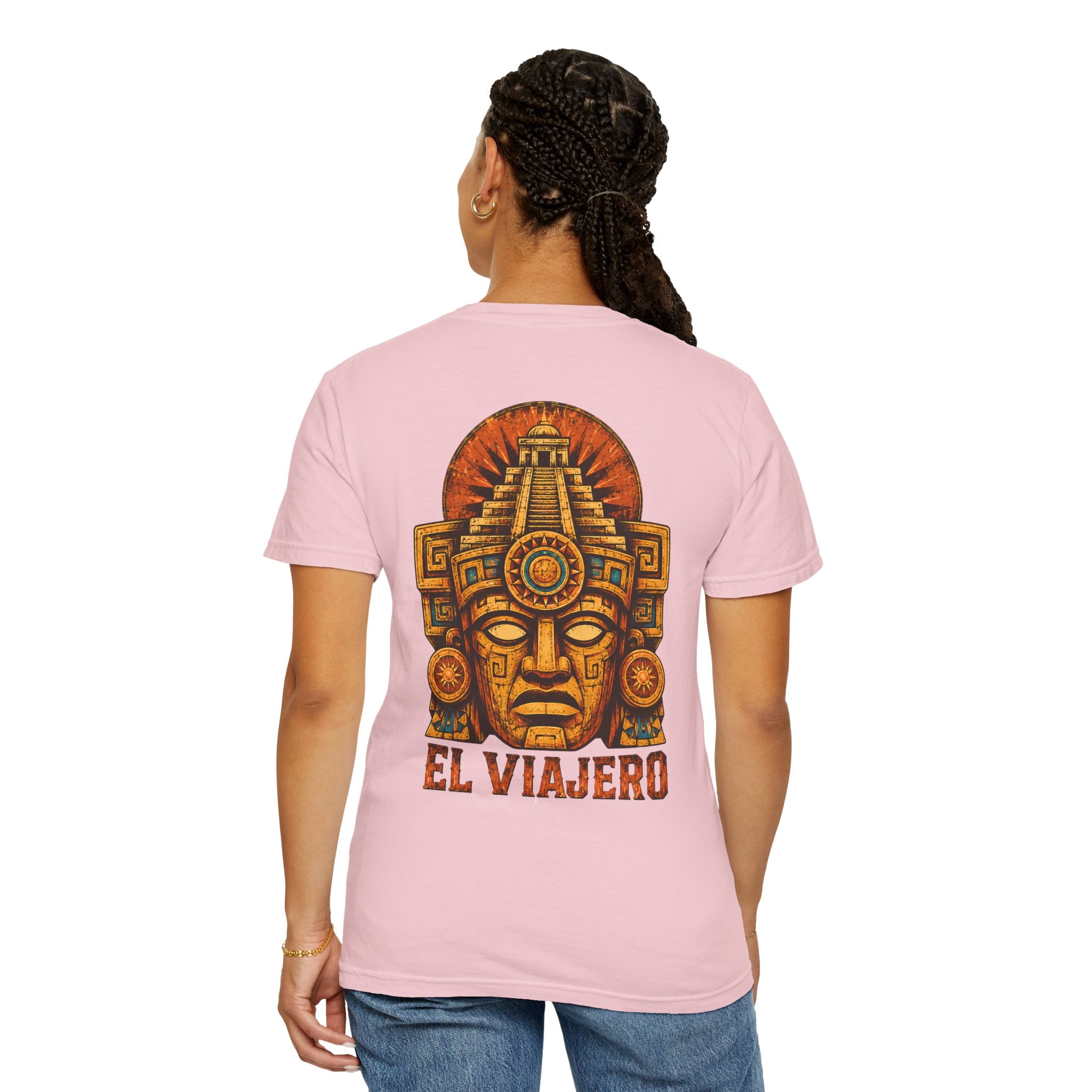 El Viajero Mesoamerican temple mask graphic t-shirt - product photo 6