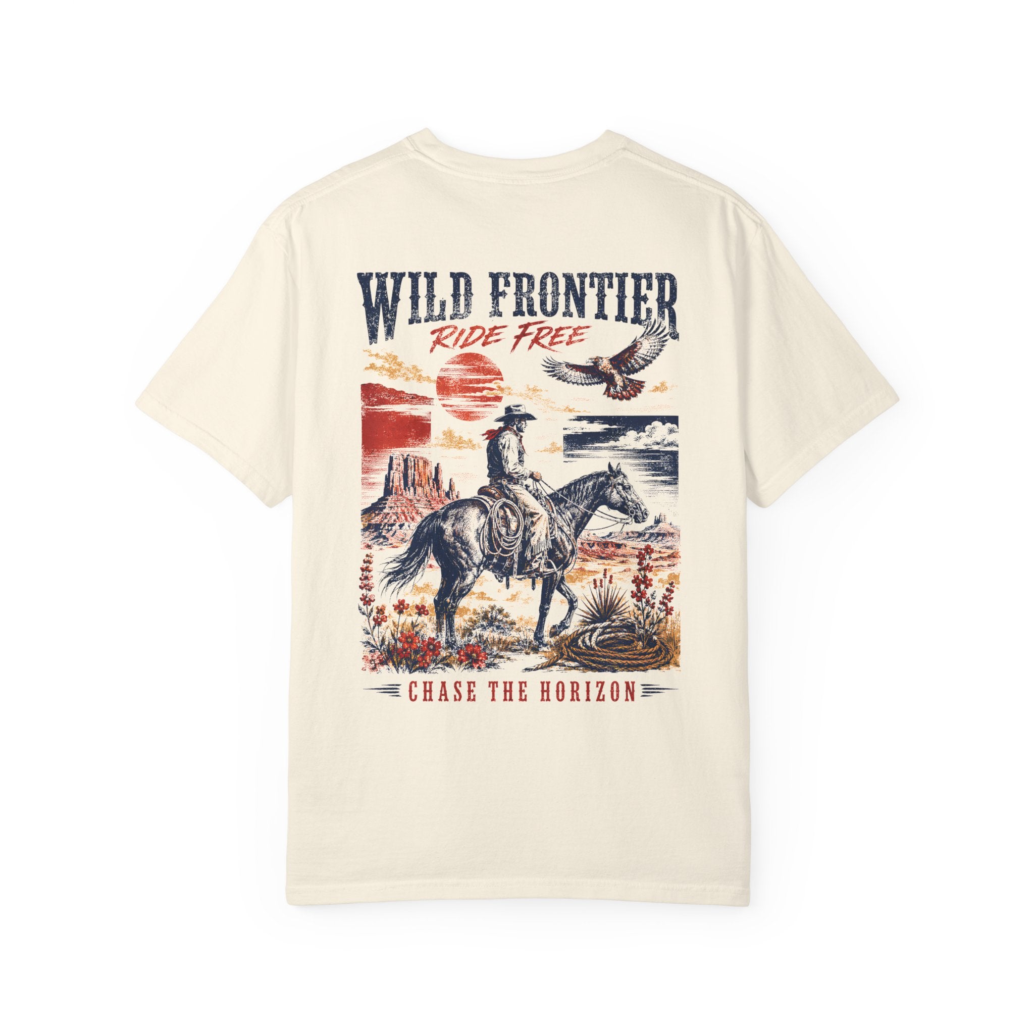 Wild Frontier Cowboy Graphic T-Shirt – Vintage Western Oversized Tee