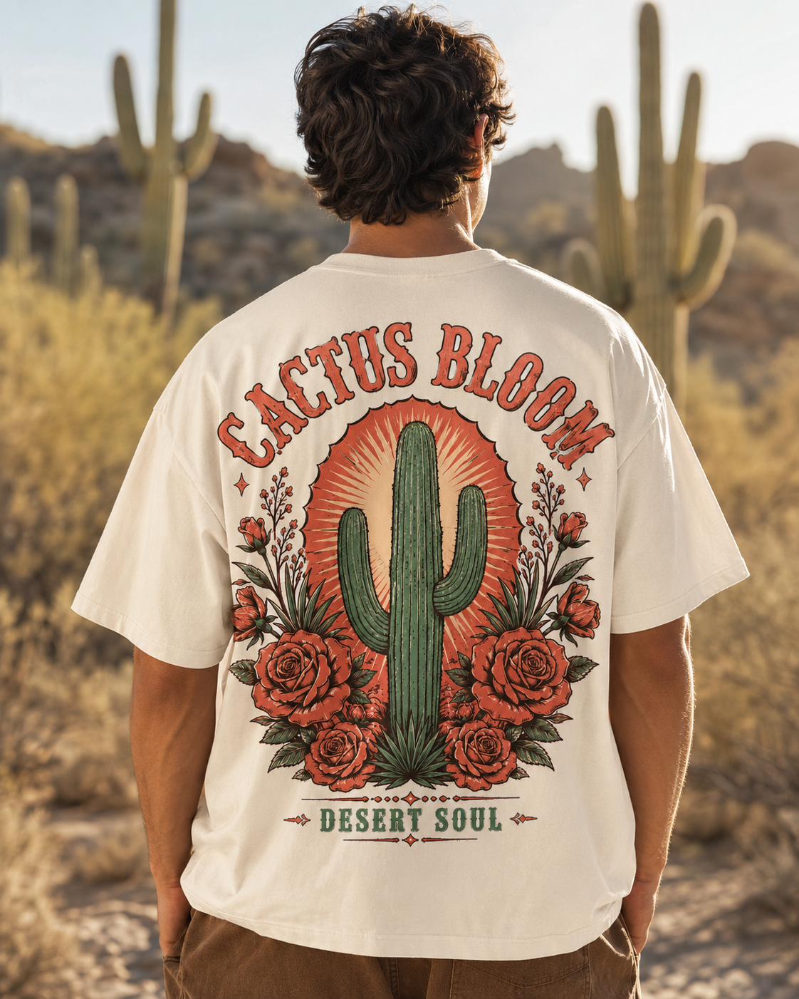 Cactus Bloom desert floral graphic t-shirt - product photo 4