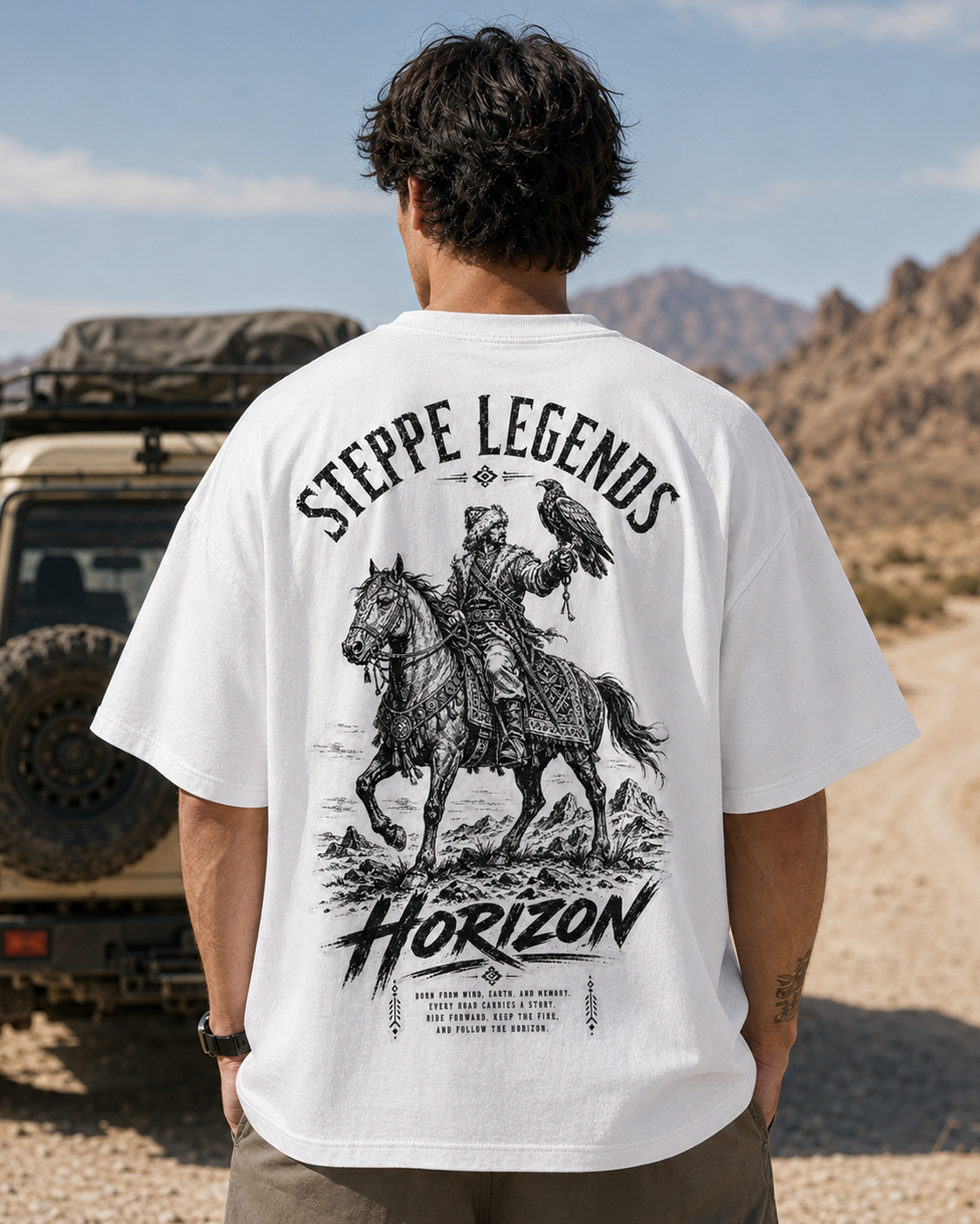 Steppe Legends western cowboy graphic t-shirt - product photo 2