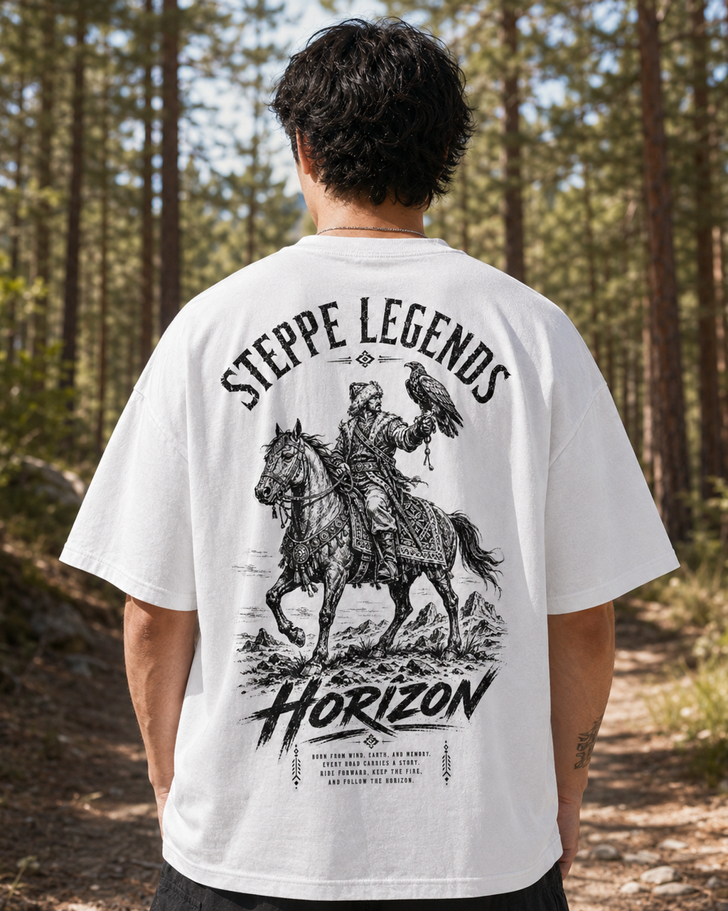 Steppe Legends western cowboy graphic t-shirt - product photo 4