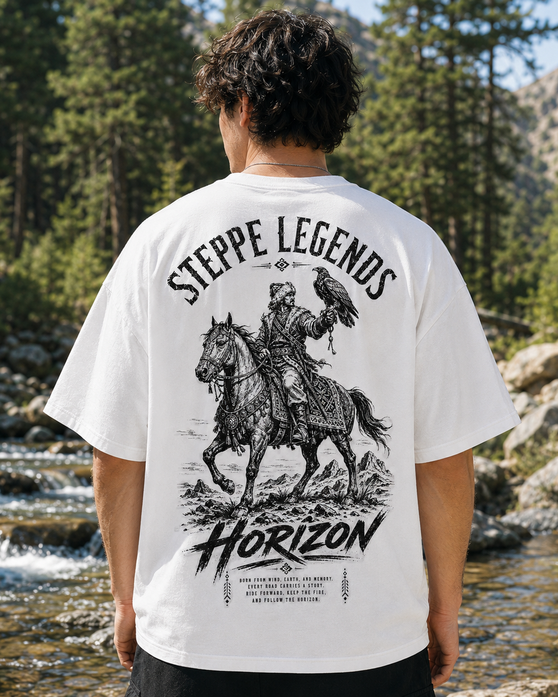Steppe Legends western cowboy graphic t-shirt - product photo 3