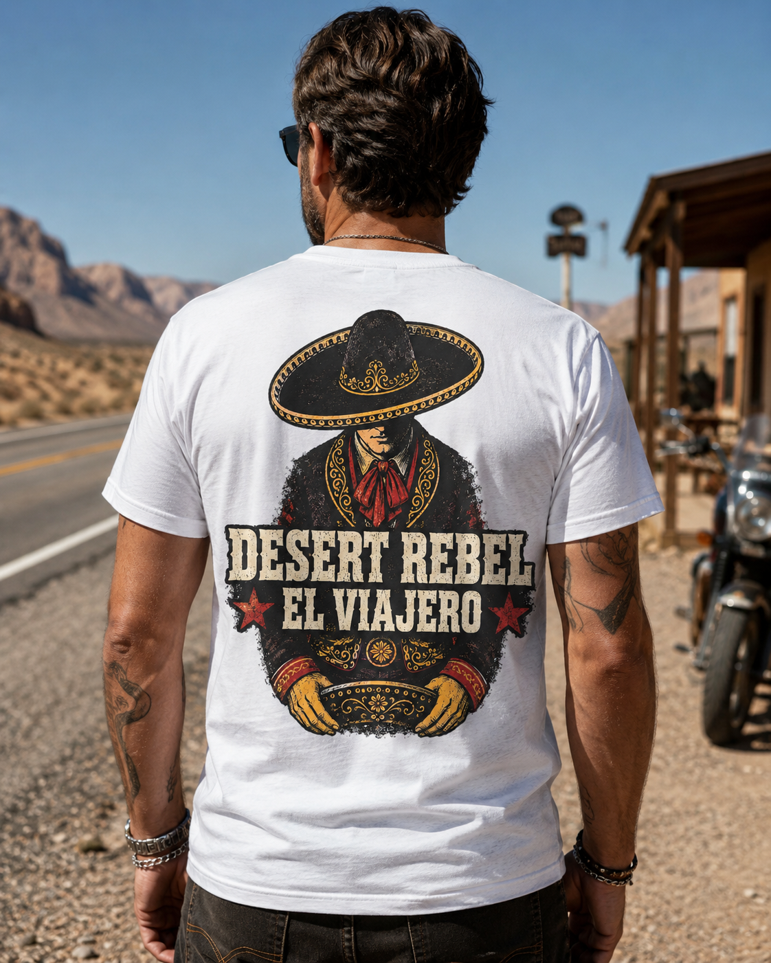Desert Rebel El Viajero western graphic t-shirt - product photo 3
