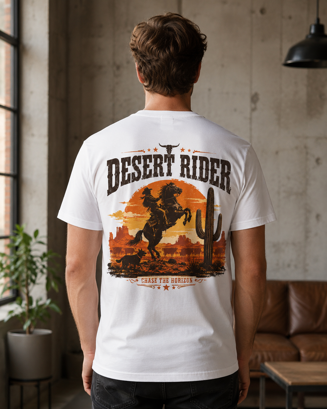 Desert Rider western cowboy graphic t-shirt - product photo 6