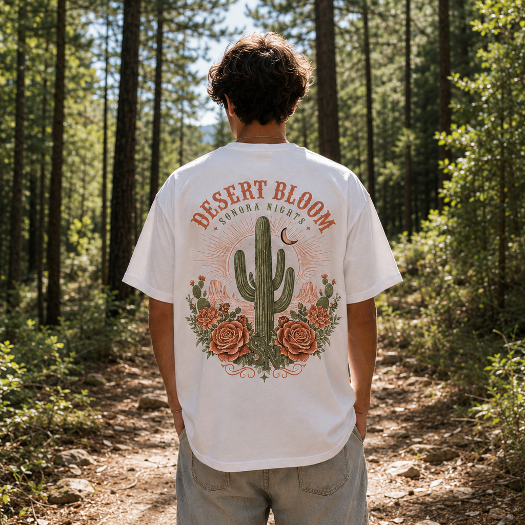 Desert Bloom Sonora Nights cactus graphic t-shirt - product photo 20