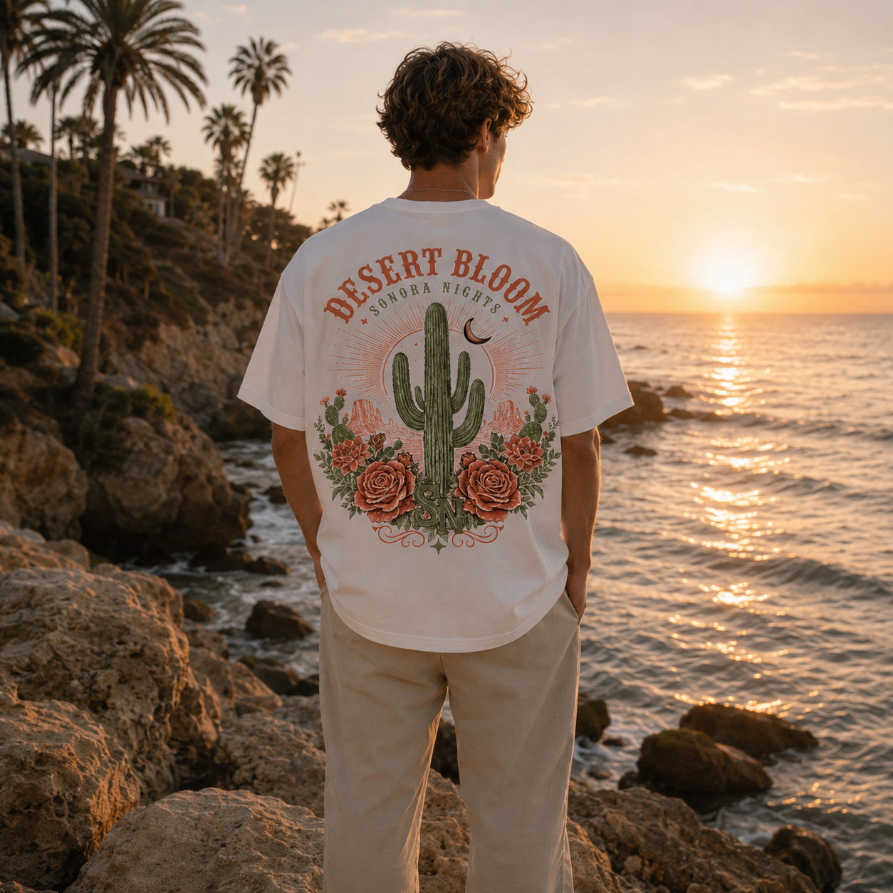 Desert Bloom Sonora Nights cactus graphic t-shirt - product photo 16
