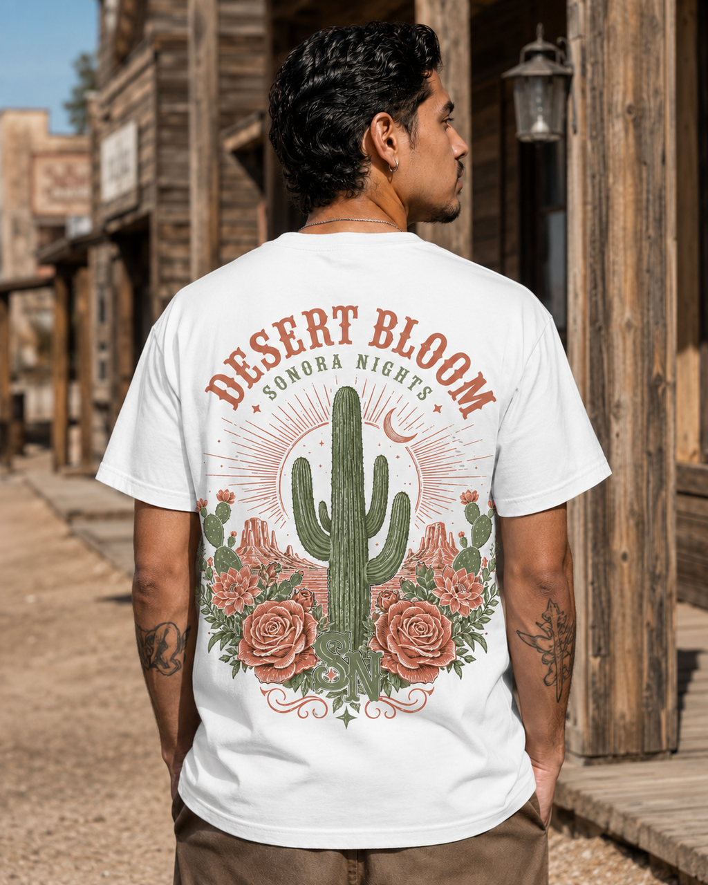 Desert Bloom Sonora Nights cactus graphic t-shirt - product photo 19