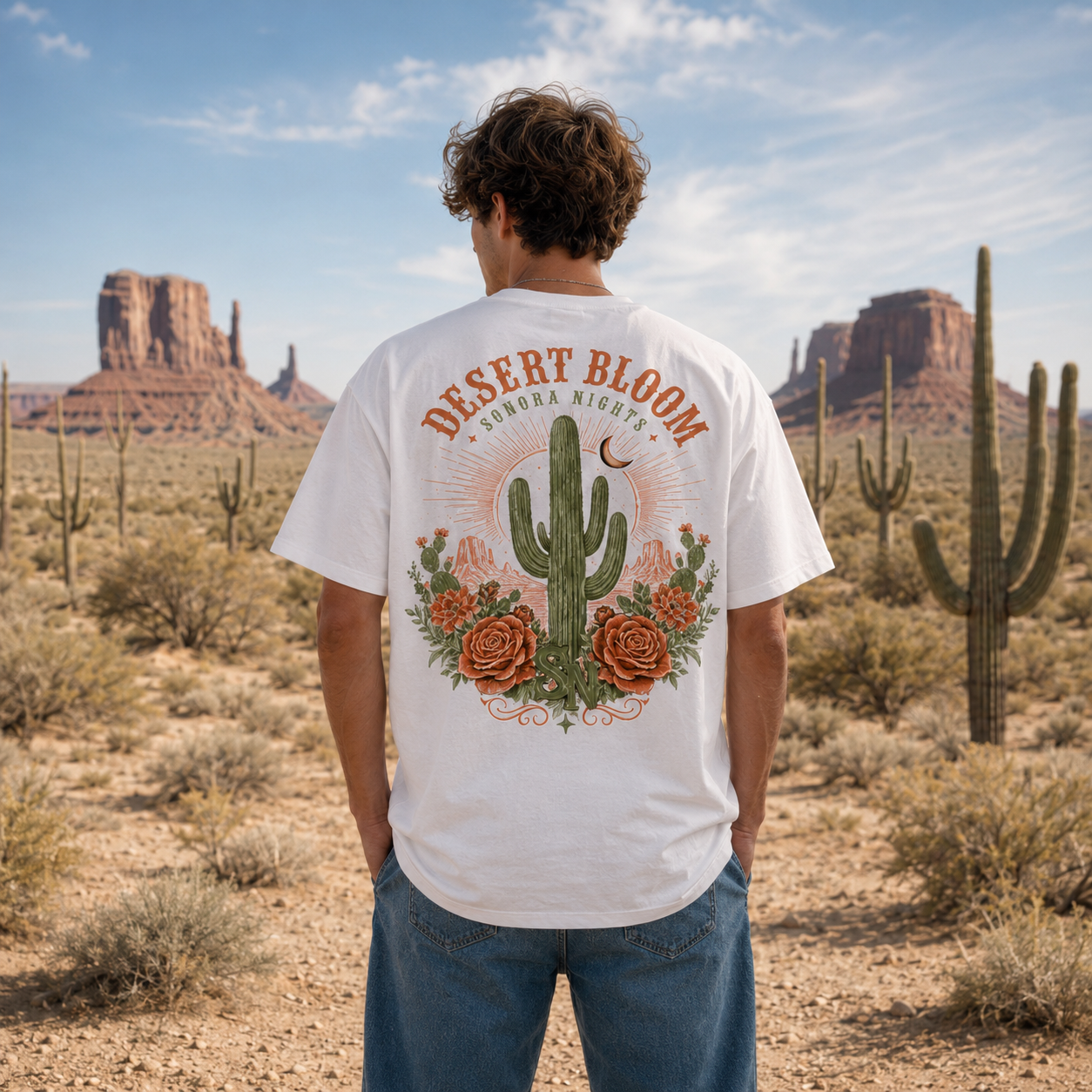 Desert Bloom Sonora Nights cactus graphic t-shirt - product photo 17