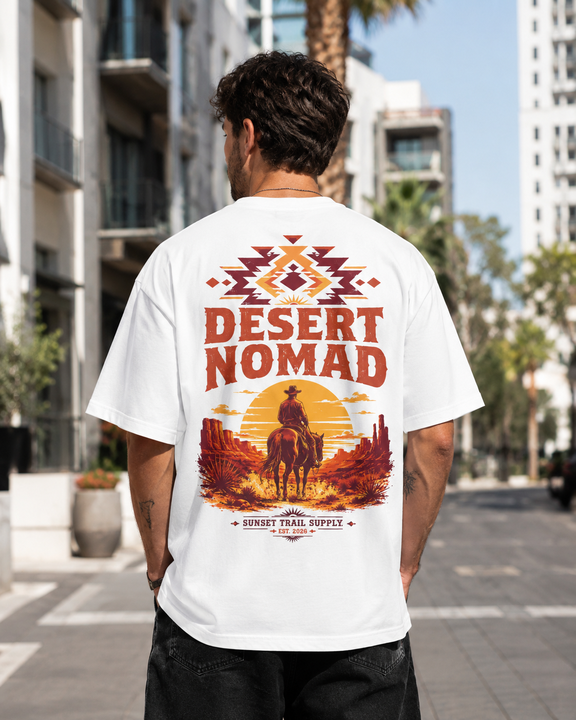 Desert Nomad western horse rider graphic t-shirt - product photo 12