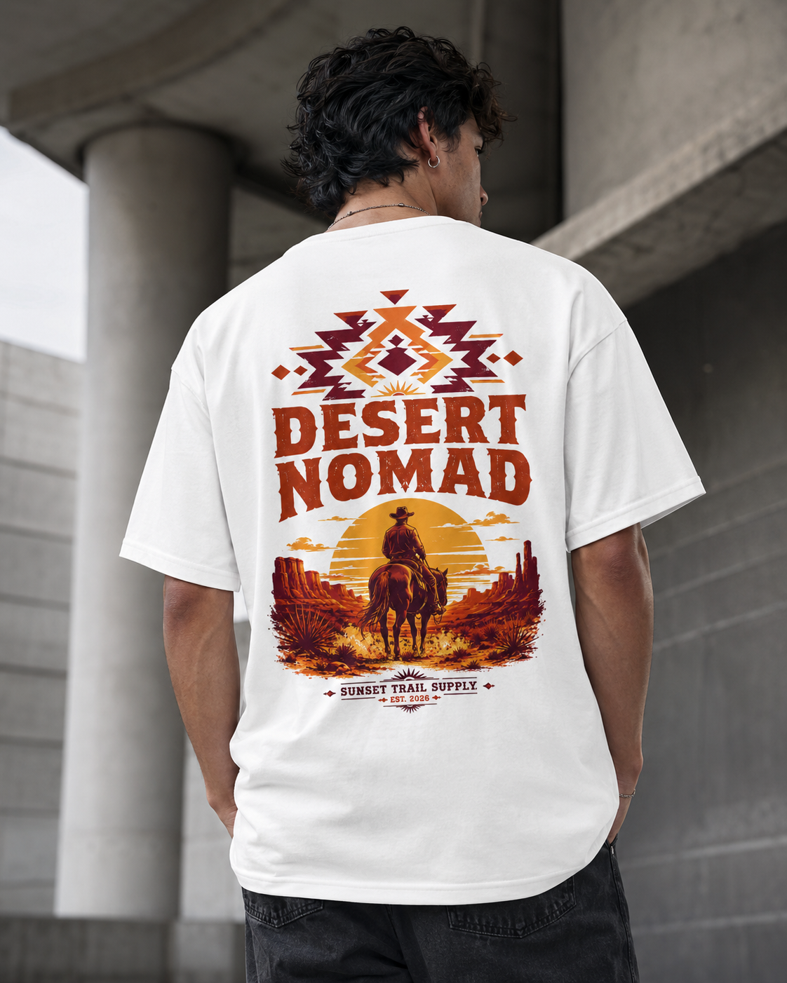 Desert Nomad western horse rider graphic t-shirt - product photo 15
