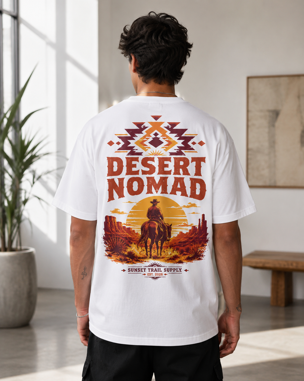 Desert Nomad western horse rider graphic t-shirt - product photo 14