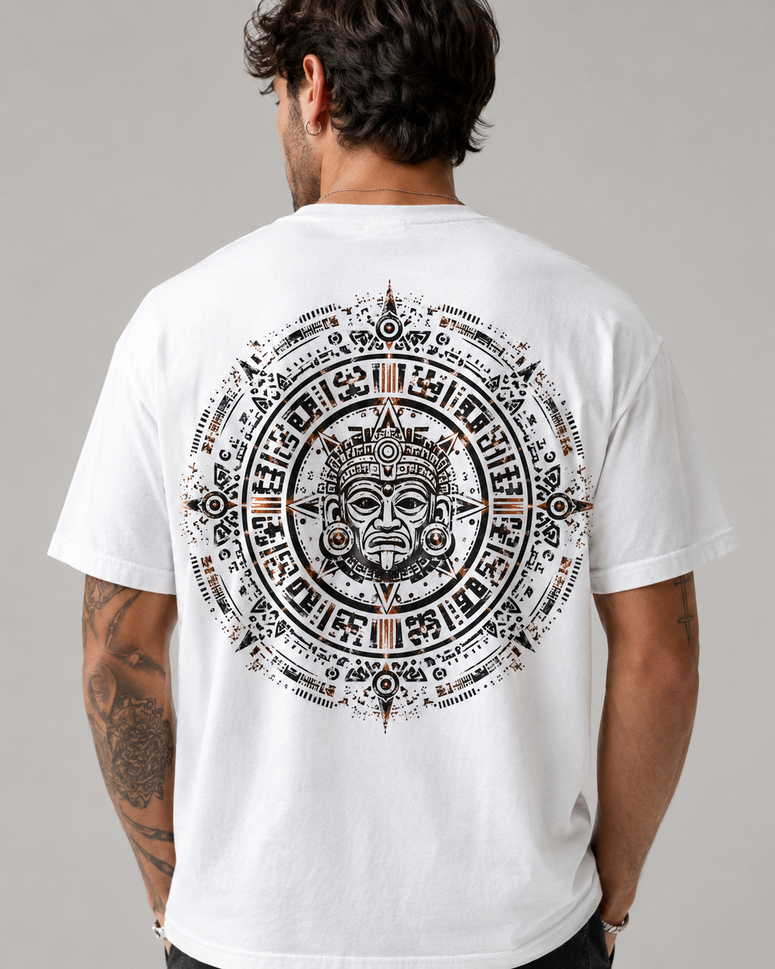 Ancient Sun Aztec calendar graphic t-shirt - product photo 9