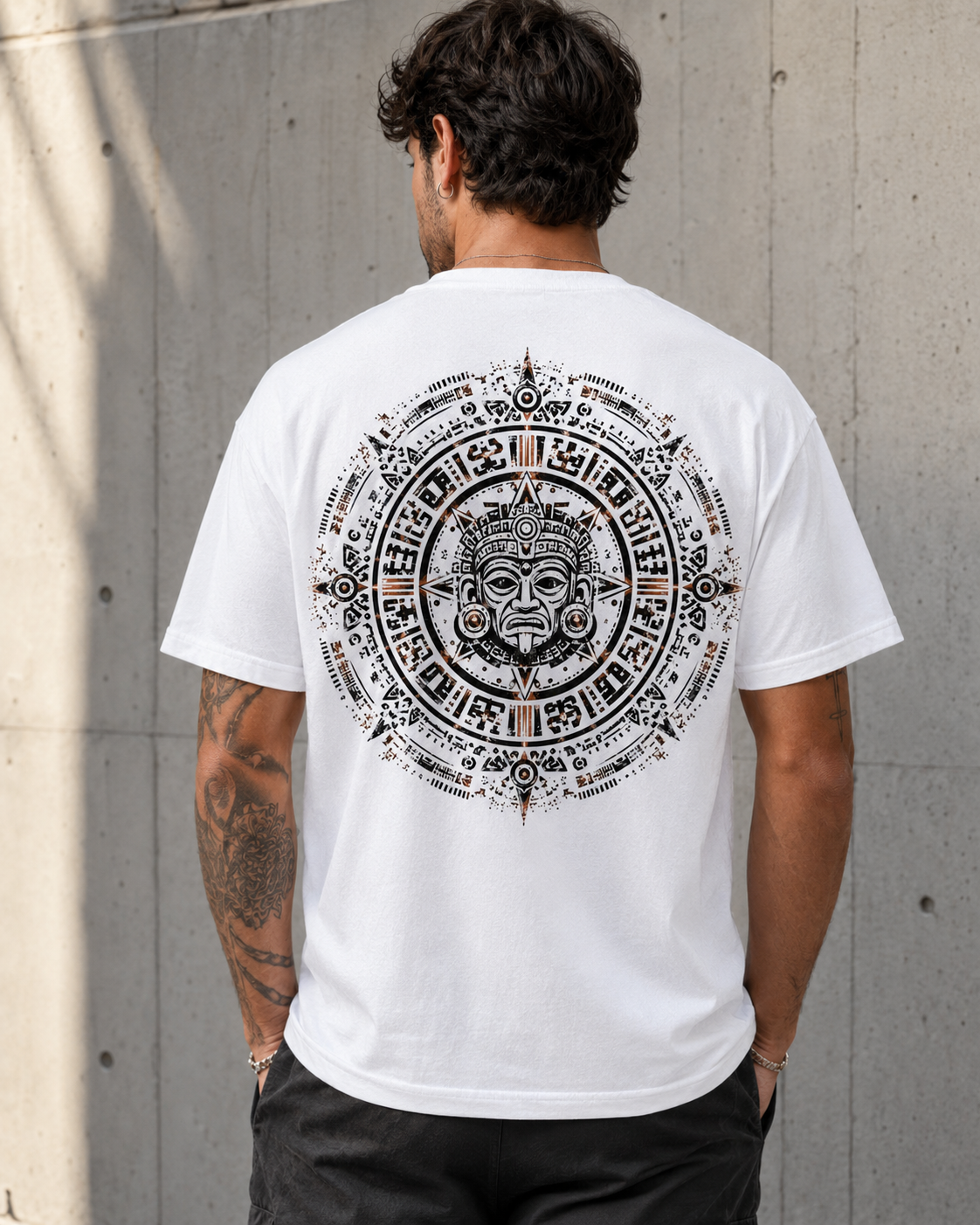 Ancient Sun Aztec calendar graphic t-shirt - product photo 10