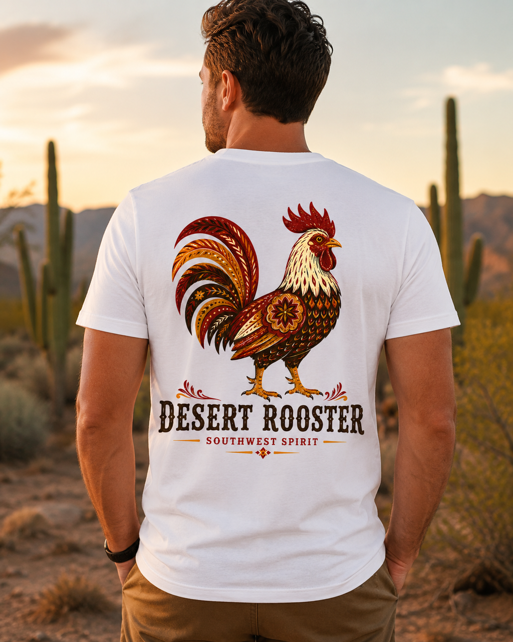 Desert Rooster southwestern graphic t-shirt - product photo 16