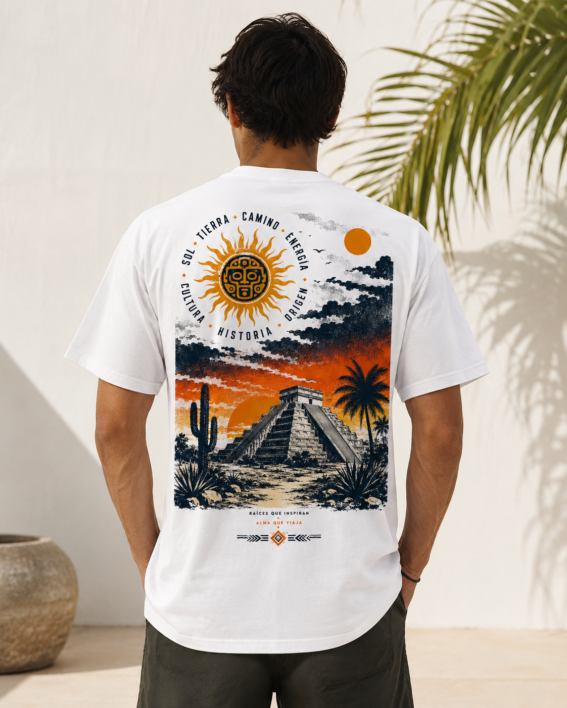 Mayan Pyramid vintage Mexico sunset graphic t-shirt - product photo 14