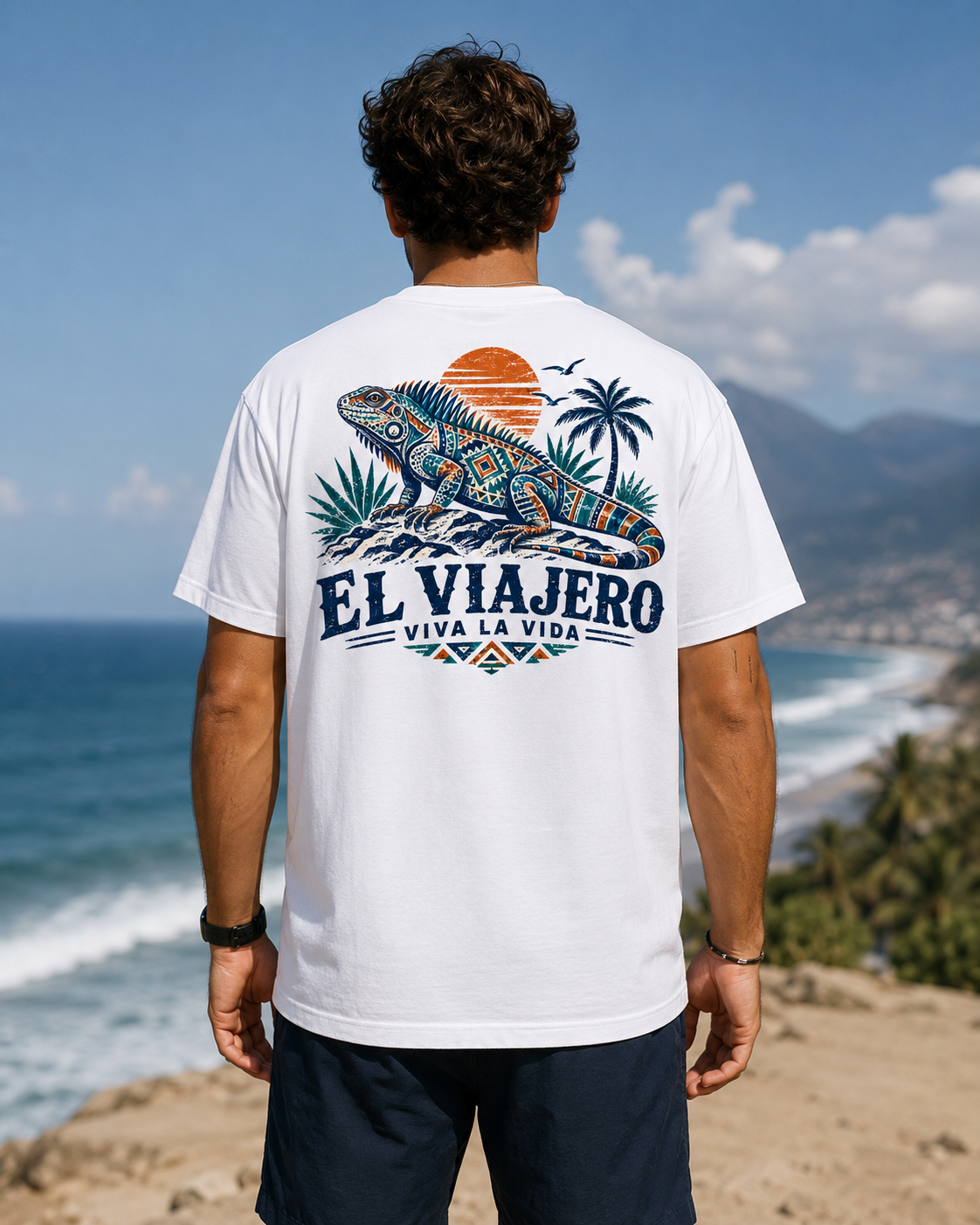 El Viajero iguana tropical graphic t-shirt - product photo 10