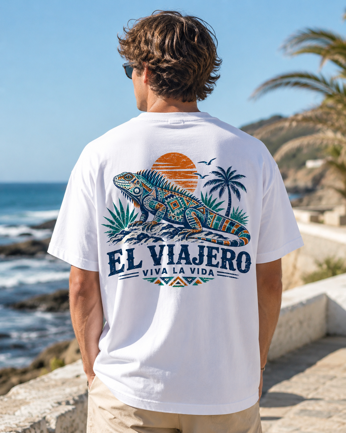 El Viajero iguana tropical graphic t-shirt - product photo 11