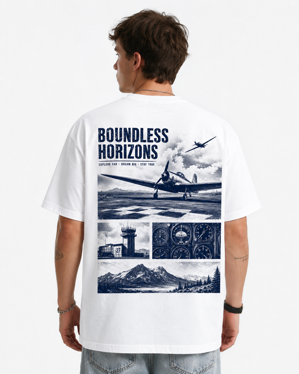Vintage Aviation pilot graphic t-shirt - product photo 2