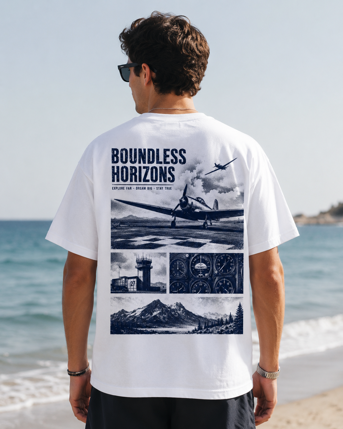 Vintage Aviation pilot graphic t-shirt - product photo 3