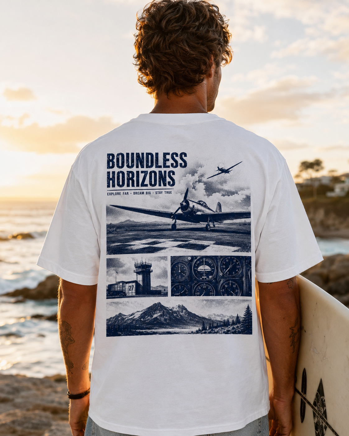 Vintage Aviation pilot graphic t-shirt - product photo 4