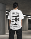 Night Flight jet graphic t-shirt - back print view