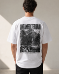 Untamed Terrain leopard graphic t-shirt - back print view