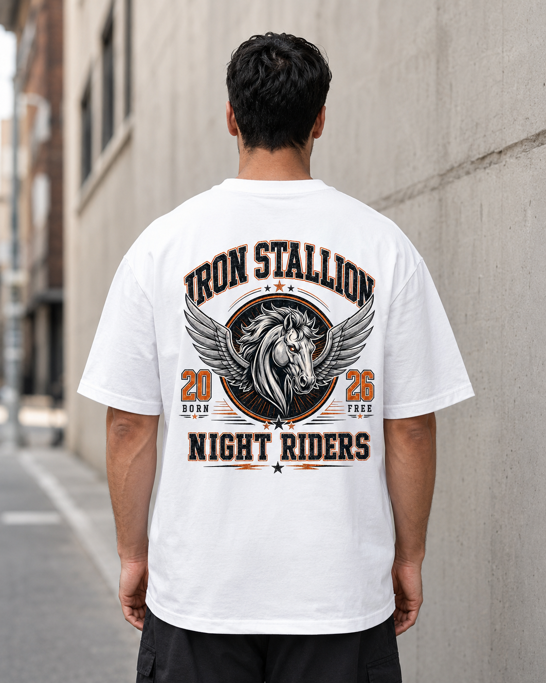 Iron Stallion Graphic T-Shirt – Vintage Winged Horse Streetwear Tee