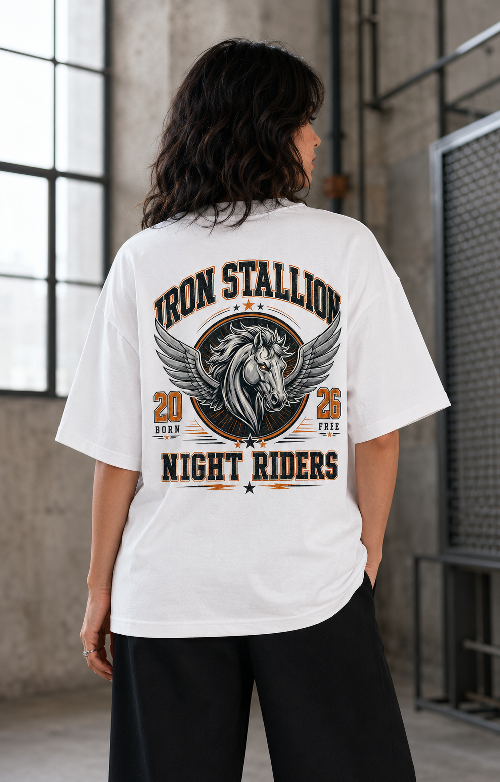 Iron Stallion Graphic T-Shirt – Vintage Winged Horse Streetwear Tee