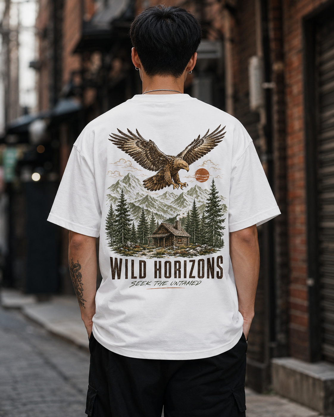 Wild Horizons eagle graphic t-shirt - back print view